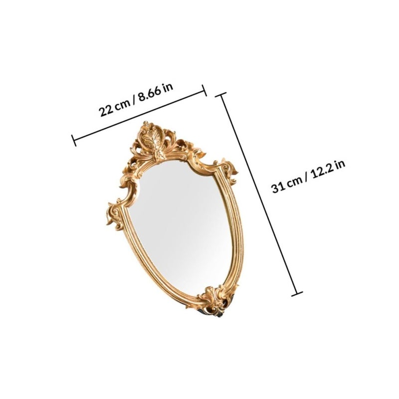 Vintage Royal Court Style Hanging Mirror Small For Bathroom Bedroom Decor - Image 3