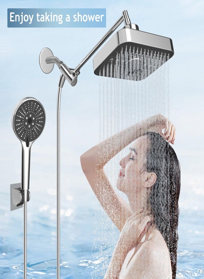 FEELSO رأس دش مطري عالي الضغط من FEELSO مع رأس دش يدوي مدمج، وذراع تمديد بطول 11 بوصة - Image 2