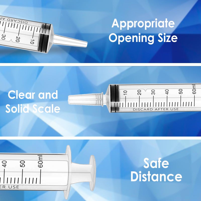 Morocket 3 Pack 60ml Large Syringe with Tube, Plastic Syringes with Sealing Cap - Image 3
