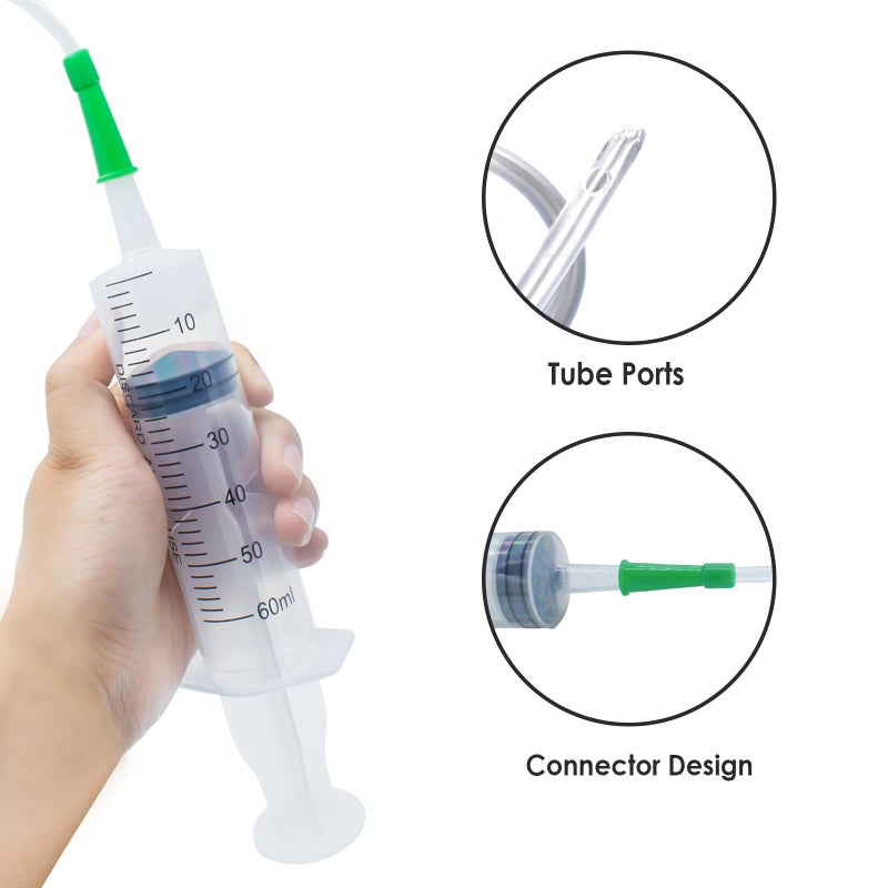 Morocket 3 Pack 60ml Large Syringe with Tube, Plastic Syringes with Sealing Cap - Image 5