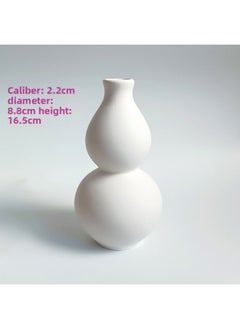 Ceramic Vase Ceramic Art Fleshy Flower Pot Painted Hand-painted White Embryo Mold Parent-child Children's Graffiti Vase-Color:68-18 Vase + 1 Set Of Paint Painting Tools