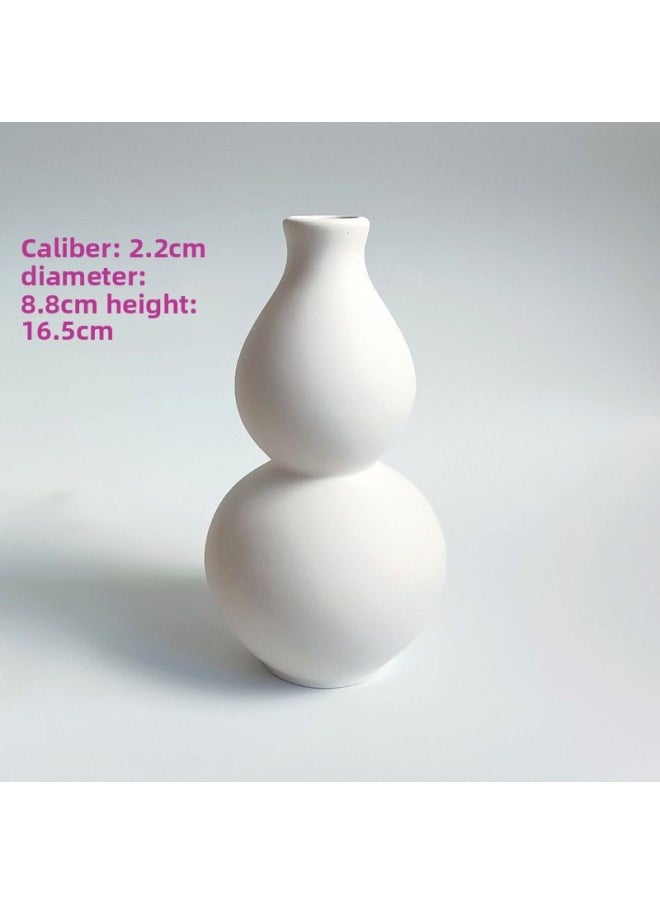 Generic - Ceramic Vase Ceramic Art Fleshy Flower Pot Painted Hand-painted White Embryo Mold Parent-child Children's Graffiti Vase-Color:68-18 Vase + 1 Set Of Paint Painting Tools - Image 1