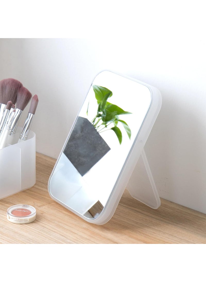 Urbane Home Urbane Home Small Portable Hand Mirror for Makeup Vanity Table Mirror with Stand for Women Girls White  - Image 1