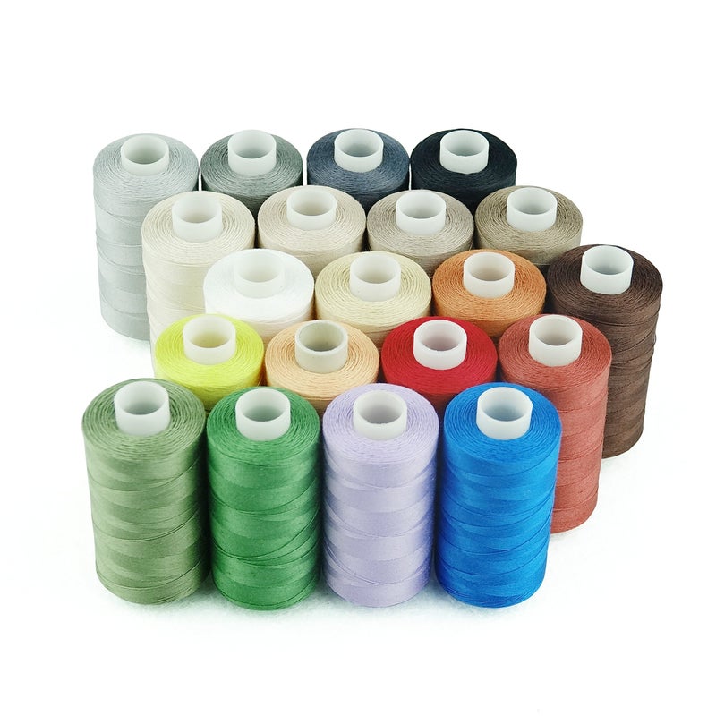 Simthread 20 Colors All Purposes Cotton Quilting Thread 50wt 3 Plies for Piecing Sewing Embroidery etc 550 Yards Each