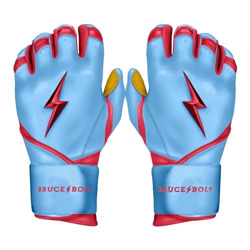 BRUCE BOLT Signature Series Long Cuff Batting Gloves Harrison Bader Edition Bader Baby Blue Small - Image 1