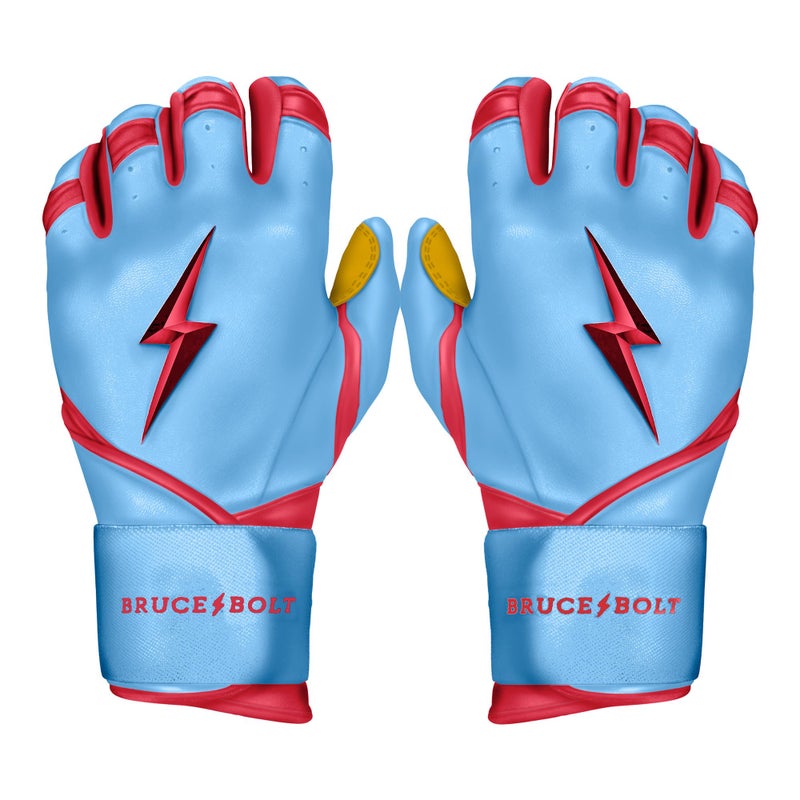 BRUCE BOLT Signature Series Long Cuff Batting Gloves Harrison Bader Edition Bader Baby Blue Small - Image 2