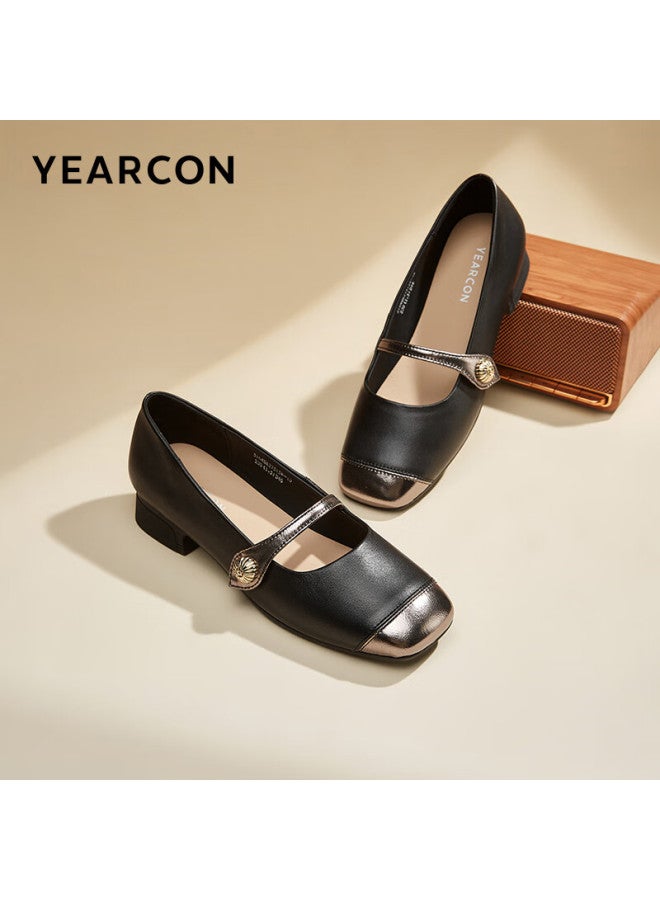YEARCON Low-Heeled Women'S Mary Jane Comfortable Single Shoes 27313W Black 313 37 - Image 1