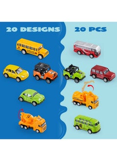 JOYIN JOYIN 20PCS Die Cast Metal Pull Back Toy Cars, Vehicle Set for Toddlers, Child Party Favors, Cake Toppers, Stocking Stuffers, Race Cars for Boys, Gift Set for Babies  - Image 4