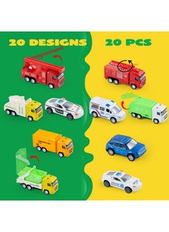 JOYIN JOYIN 20PCS Die Cast Metal Pull Back Toy Cars, Vehicle Set for Toddlers, Child Party Favors, Cake Toppers, Stocking Stuffers, Race Cars for Boys, Gift Set for Babies  - Image 2