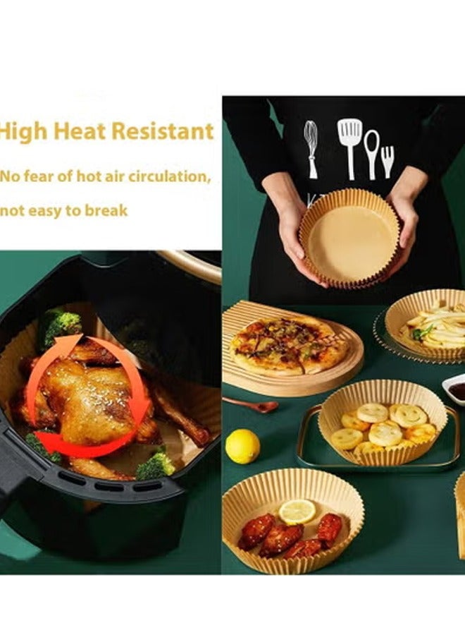 EHOME Air Fryer Liner 50 PCS Round Disposable Baking Paper Non-Stick Paper Parchment for Air Fryer, Steamer, Microwave, Frying Pan(7.9IN) - Image 2