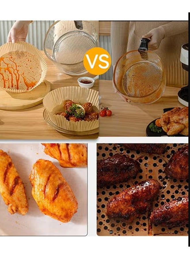 EHOME Air Fryer Liner 50 PCS Round Disposable Baking Paper Non-Stick Paper Parchment for Air Fryer, Steamer, Microwave, Frying Pan(7.9IN) - Image 3