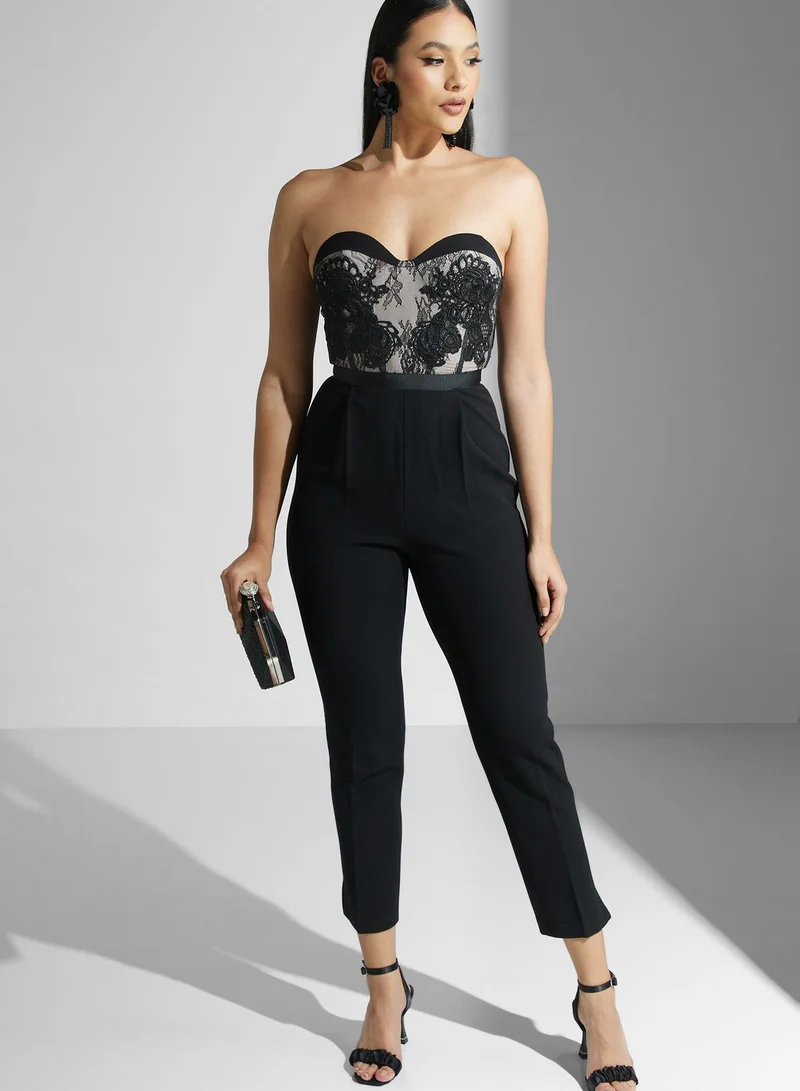 Karen Millen Lace Embroidered Jumpsuit