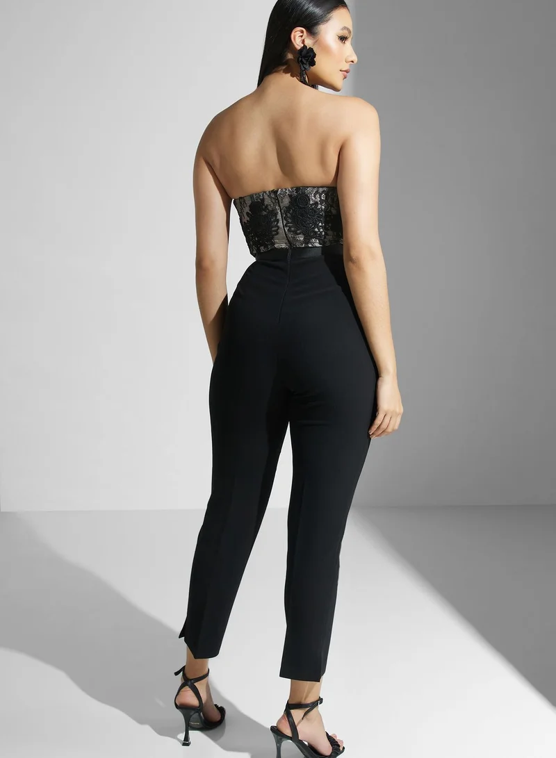 Karen Millen Lace Embroidered Jumpsuit