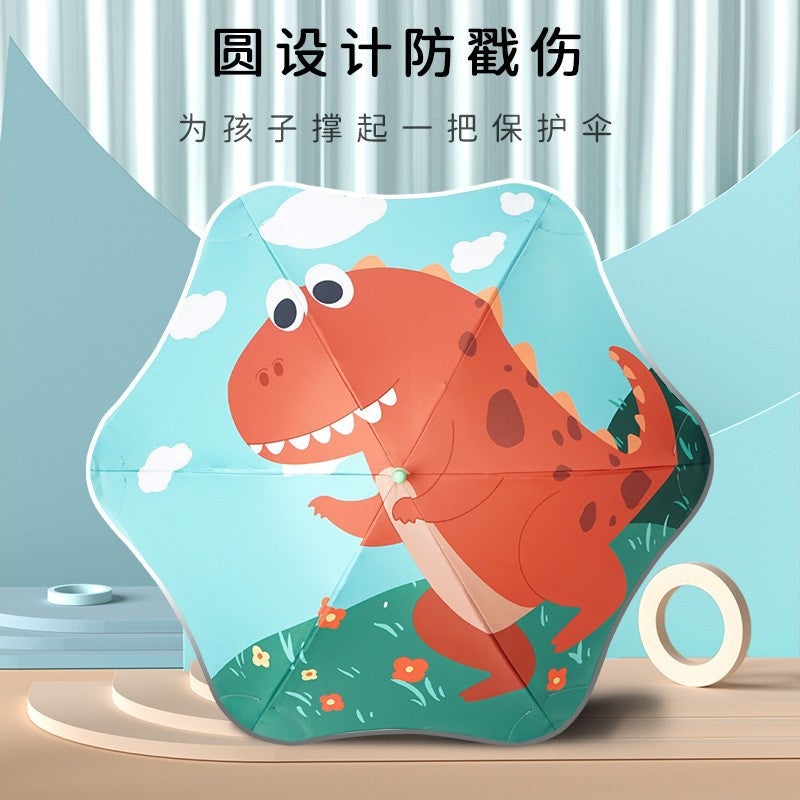 Cartoon Children'S Umbrella Straight Rod Fillet Anti-Puncture Safety Kindergarten Boys And Girls Primary School Students Long Handle Portable Umbrella - Image 2