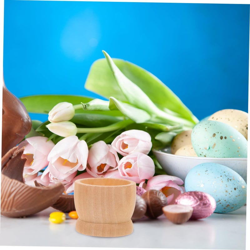 15Pcs Wooden Egg Holder Stand Easter Non Slip Decorative Base Home Kitchen DIY Craft - Image 3
