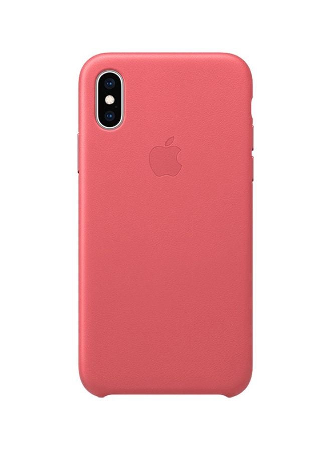 ابل  غطاء حماية من الجلد لهاتف آيفون XS بيوني بينك - Image 1
