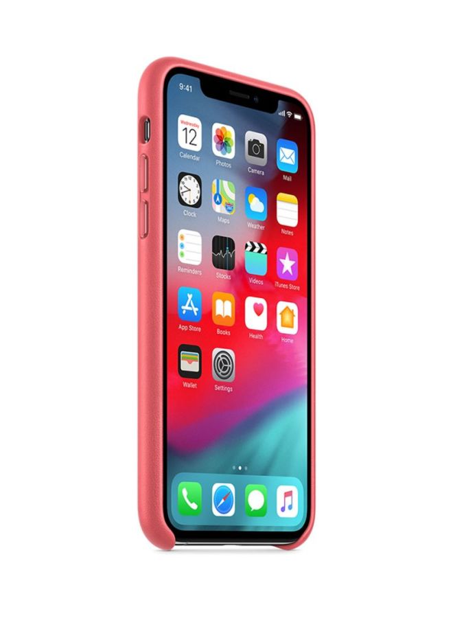 ابل  غطاء حماية من الجلد لهاتف آيفون XS بيوني بينك - Image 3