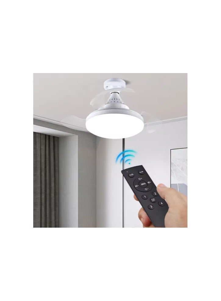 LED Ceiling Fan Light with Remote Control – Ultra-Quiet Natural Wind, 3-Color Dimmable Light, Low-Noise Bedroom Ceiling Fan Lamp for Living Room, Bedroom, Kids Room, Home Office – Energy Efficient - Image 1