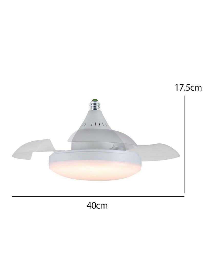 LED Ceiling Fan Light with Remote Control – Ultra-Quiet Natural Wind, 3-Color Dimmable Light, Low-Noise Bedroom Ceiling Fan Lamp for Living Room, Bedroom, Kids Room, Home Office – Energy Efficient - Image 2