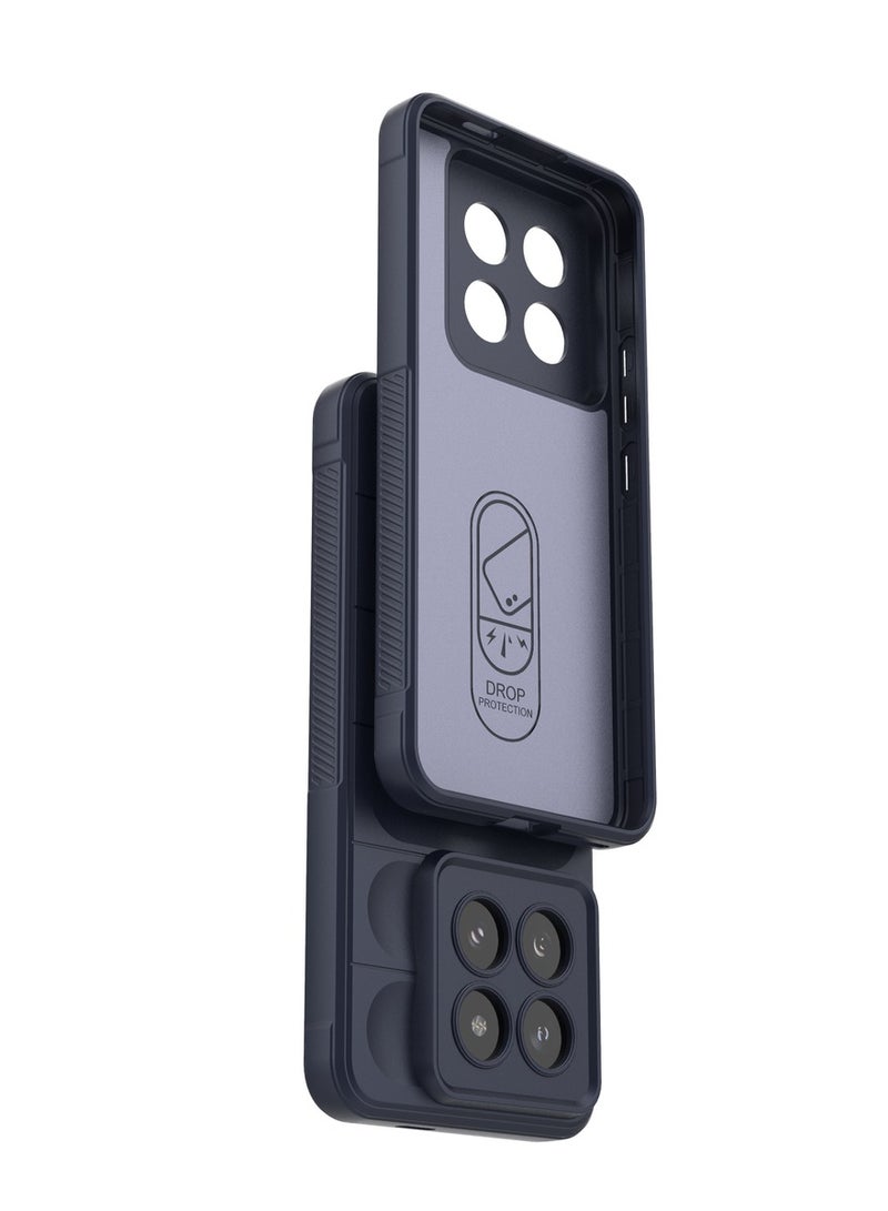 جولدن ماسك شاومى 14 برو(Xiaomi 14 Pro) جراب ماجيك كيس كفر حماية للهاتف - (ازرق داكن) - Image 4