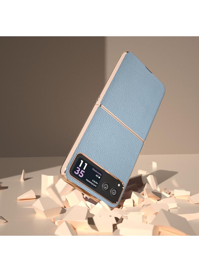 اس-توب جراب لهاتف Motorola Razr 40 من الجلد الطبيعي من سلسلة Mino مع طلاء نانو - Image 4