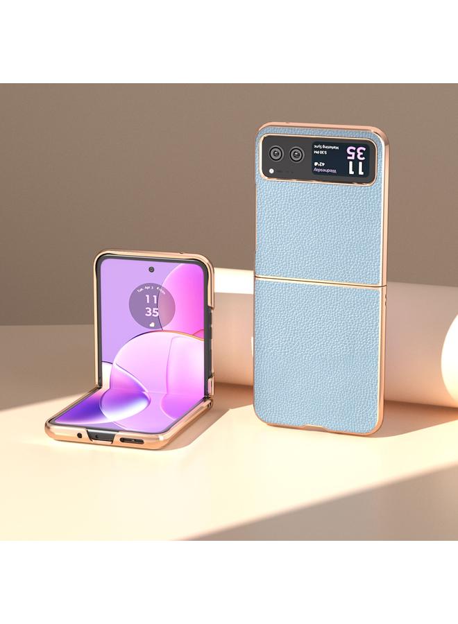 اس-توب جراب لهاتف Motorola Razr 40 من الجلد الطبيعي من سلسلة Mino مع طلاء نانو - Image 2