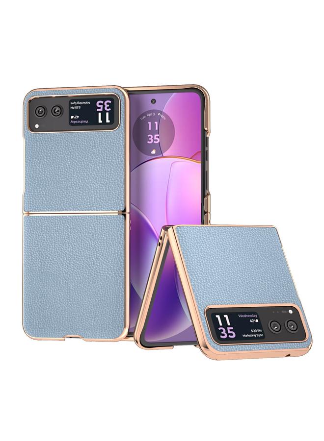 اس-توب جراب لهاتف Motorola Razr 40 من الجلد الطبيعي من سلسلة Mino مع طلاء نانو - Image 1