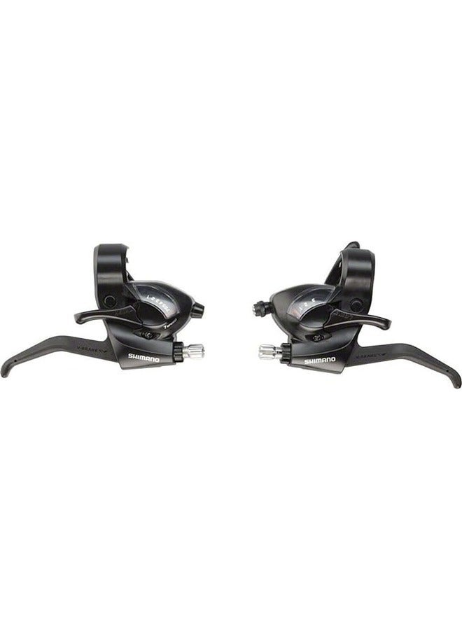 "مجموعة ذراع تغيير السرعة/الفرامل شيمانو ST-EF413X7-سرعة، EZ-FIRE PLUS2F-فولاذ/رُسِين، للفرامل V-Brake، باللون الأسود" - Image 2