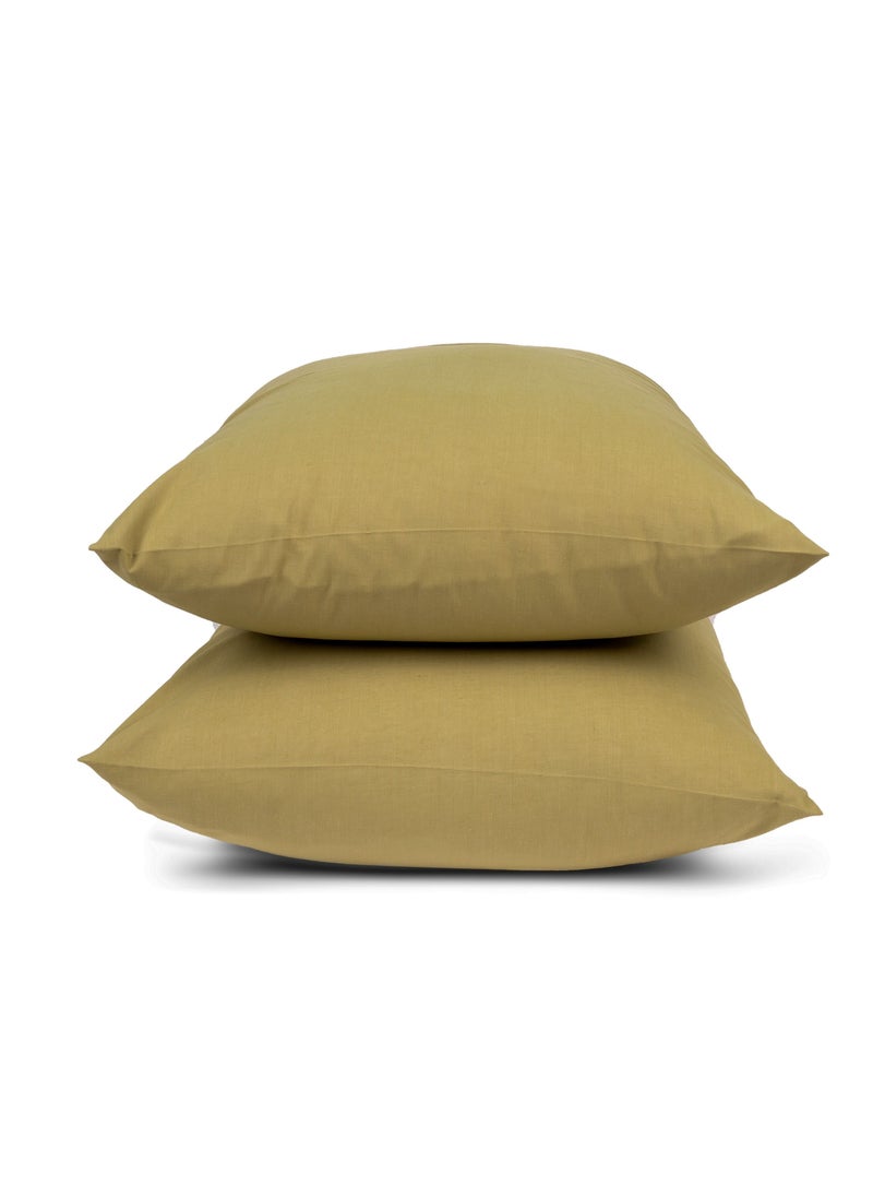 Home of linens طقم كيس وسادة قطن زيتوني 50x70  - Image 1