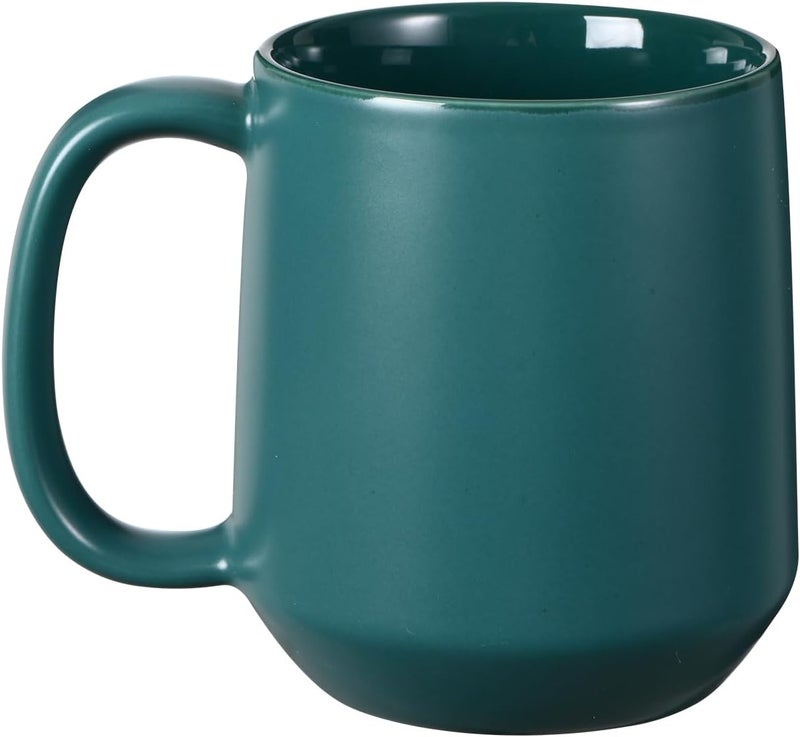 Miicol Ceramic Coffee Mug, 16 oz Large Coffee Cup, Tea Mug with Handle, Flat Bottom Mug for Men, Women, Office, Microwave and Dishwasher Safe, Multi-Color, Turquoise - Image 1