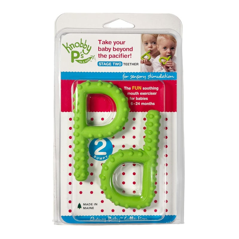 Chewy Tubes Knobby Ps in a Pod  2 Green Knobby Ps Oral Sensory Mouth Exerciser Teether - Image 1