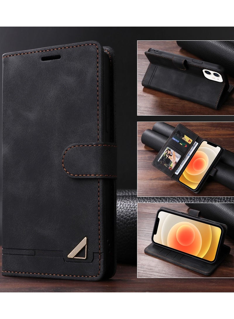 Suteni Flip Cover Leather Protective Hidden Card Slots Phone Case for iPhone - Image 3