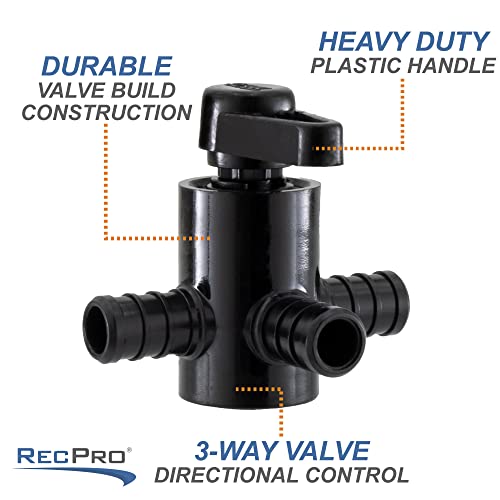 RecPro RV 1/2" Three Way by-Pass Valve | Shut Off Valve for Water Heater - Image 5
