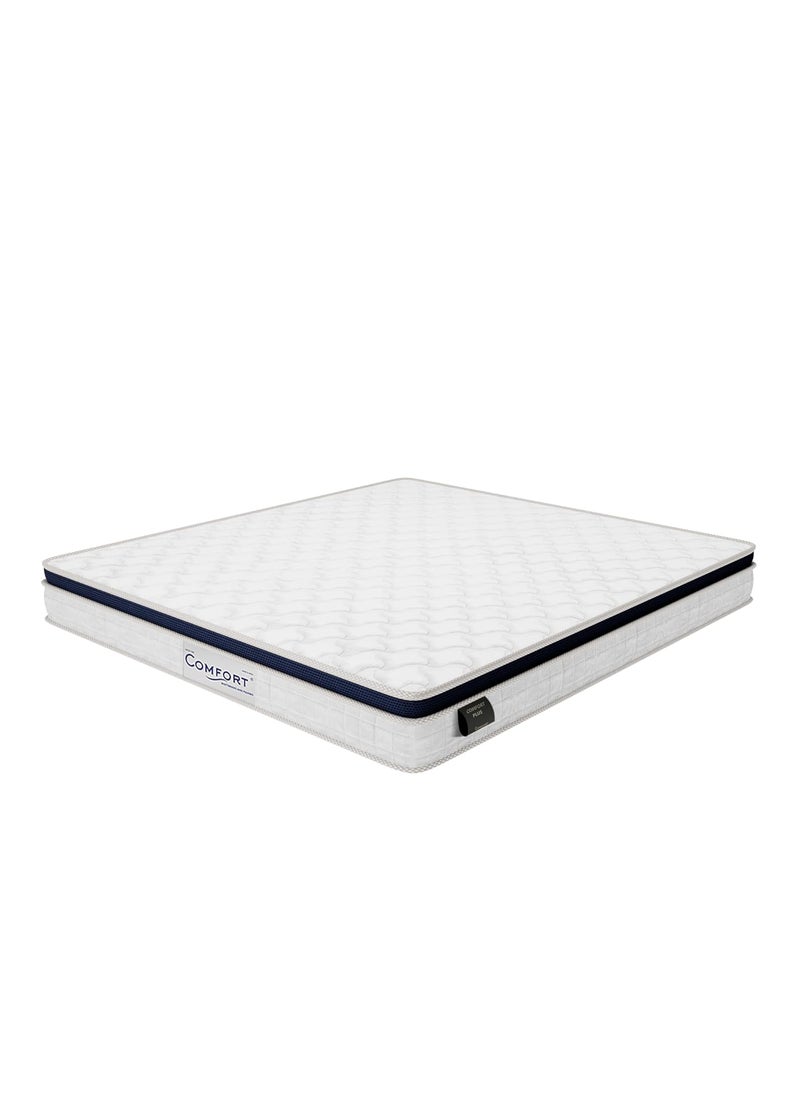 COMFORT MATTRESSES MFG Co Comfort Mattress Comfort Plus Pocket Spring Super Soft Foam Ultra Deluxe Support Pain Relief75x84x12 inchesKing SizeWhitecolor  - Image 3