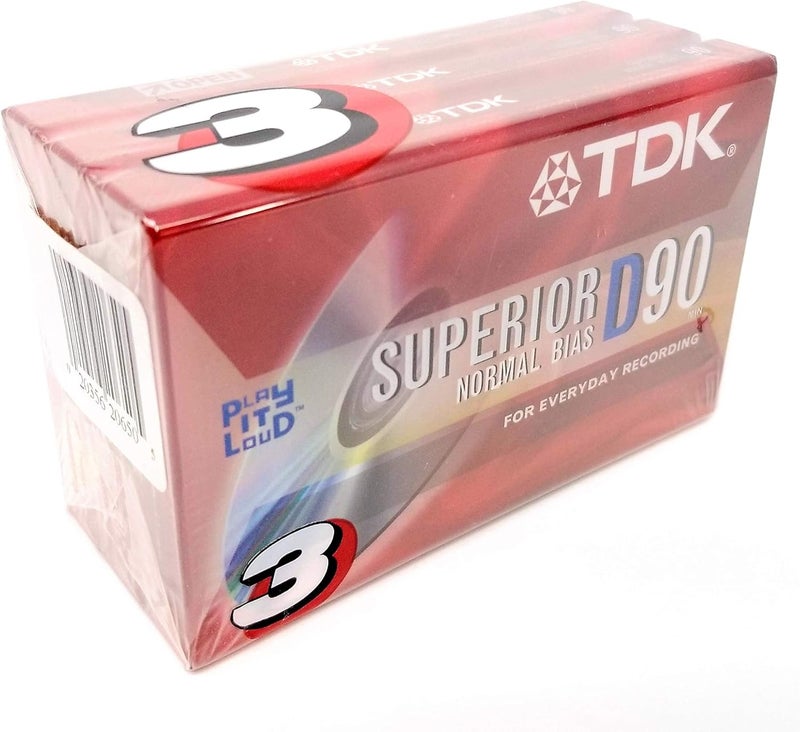 TDK D90 High Output 90 Minute IECI/Type I Cassette Tapes, Set of (3) - Image 3