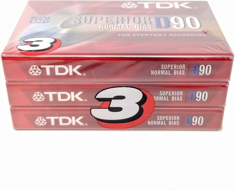 TDK D90 High Output 90 Minute IECI/Type I Cassette Tapes, Set of (3) - Image 1