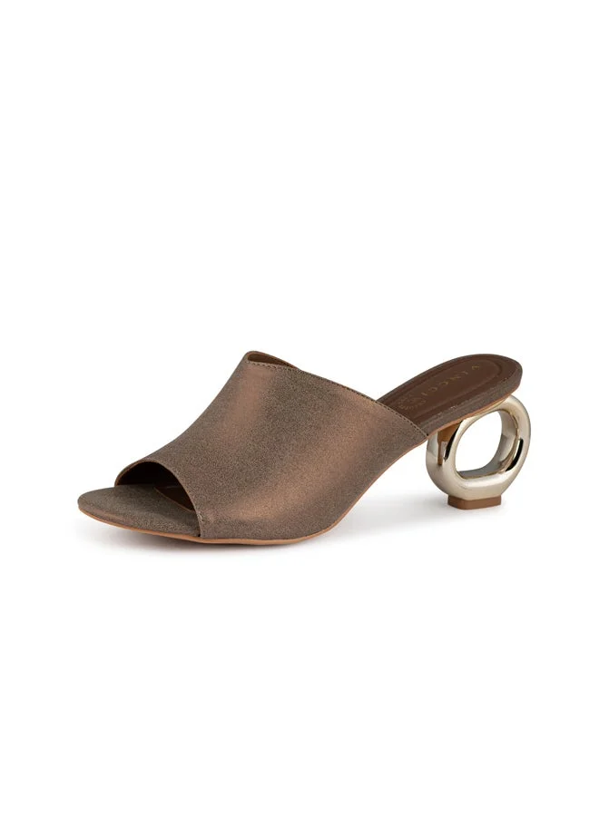 فينتشي نساء حزام واحد صنادل كعب متوسط