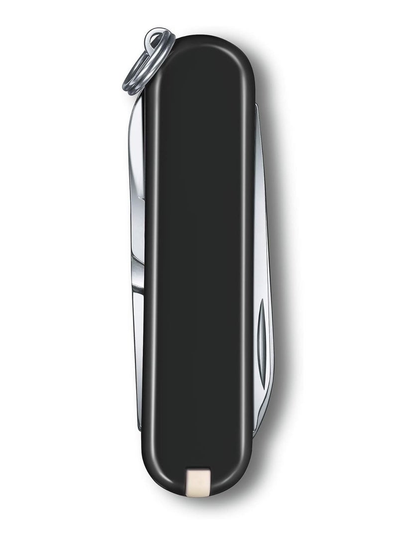Swiss Army Knife Classic Black, 7 Function, Multi-utility Tool With A Pair Of Scissors - Dark Illusion, 58 mm