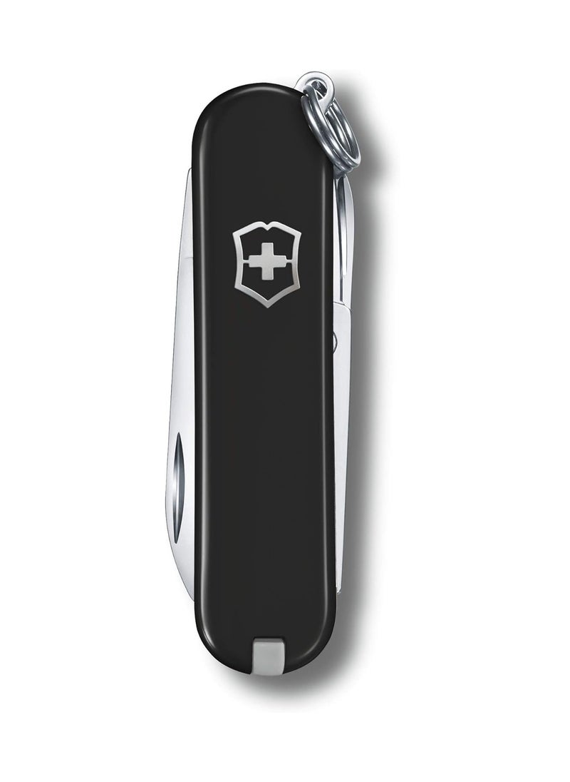 Swiss Army Knife Classic Black, 7 Function, Multi-utility Tool With A Pair Of Scissors - Dark Illusion, 58 mm