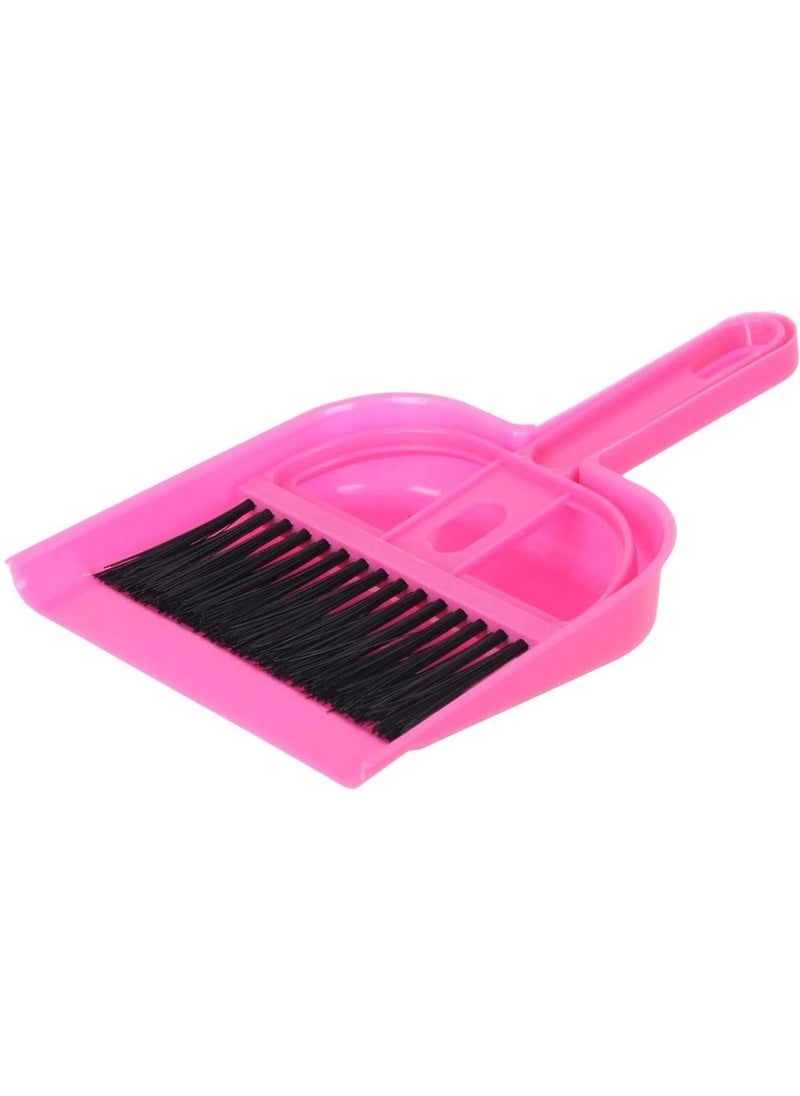 Generic Mini Plastic Handheld Broom and Dustpan with Soft Bristles Artifact for Cleaning Keyboard, Desktop, Kitchen, Office, Car, Pet Waste - Mini Broom - Laptop Keyboard Cleaning Broom - Mini Car Cleaning Broom - Mini Broom and Dustpan - Multi-purpose Mini Design Broom and Dustpan, Mini Table Surface Cleaning Broom  - Image 1