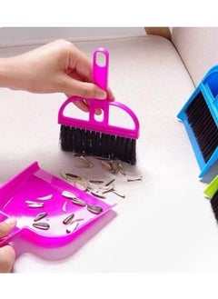 Generic Mini Plastic Handheld Broom and Dustpan with Soft Bristles Artifact for Cleaning Keyboard, Desktop, Kitchen, Office, Car, Pet Waste - Mini Broom - Laptop Keyboard Cleaning Broom - Mini Car Cleaning Broom - Mini Broom and Dustpan - Multi-purpose Mini Design Broom and Dustpan, Mini Table Surface Cleaning Broom  - Image 3