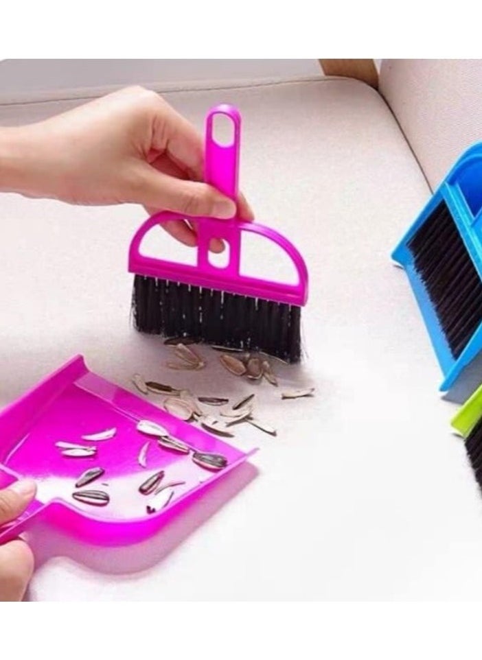 Generic Mini Plastic Handheld Broom and Dustpan with Soft Bristles Artifact for Cleaning Keyboard, Desktop, Kitchen, Office, Car, Pet Waste - Mini Broom - Laptop Keyboard Cleaning Broom - Mini Car Cleaning Broom - Mini Broom and Dustpan - Multi-purpose Mini Design Broom and Dustpan, Mini Table Surface Cleaning Broom  - Image 3
