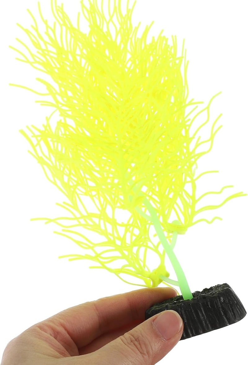 Alasum Artificial Aquarium Plant Hornwort Decoration, Small Yellow Artificial Seaweed for Fish Tank, Plastic Aquarium Aquatic Plant Ornament for Fish Tank Landscape - Image 3