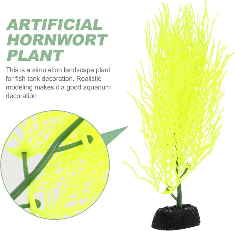 Alasum Artificial Aquarium Plant Hornwort Decoration, Small Yellow Artificial Seaweed for Fish Tank, Plastic Aquarium Aquatic Plant Ornament for Fish Tank Landscape - Image 2