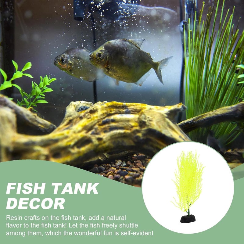Alasum Artificial Aquarium Plant Hornwort Decoration, Small Yellow Artificial Seaweed for Fish Tank, Plastic Aquarium Aquatic Plant Ornament for Fish Tank Landscape - Image 5