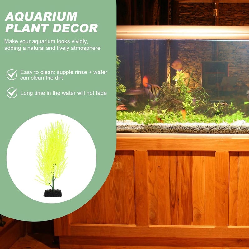 Alasum Artificial Aquarium Plant Hornwort Decoration, Small Yellow Artificial Seaweed for Fish Tank, Plastic Aquarium Aquatic Plant Ornament for Fish Tank Landscape - Image 4
