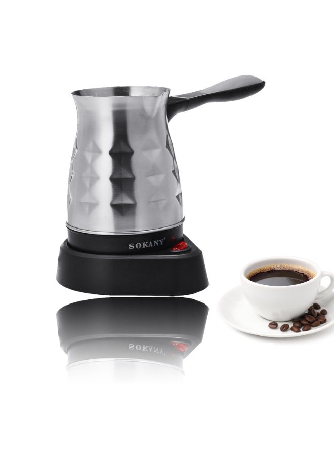 sokany Turkish Coffee Maker Stainless Steel Arabic,Greek & Turkish Electric Coffee Maker Machine Pot 500ml Electric Turkish Coffee Kettle with Removable Anti Scald Handle for Home Travel - Image 1