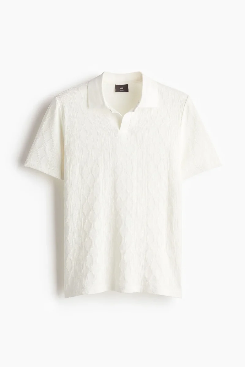 اتش اند ام تي-شيرت بولو منقوش بقصّة سلِم