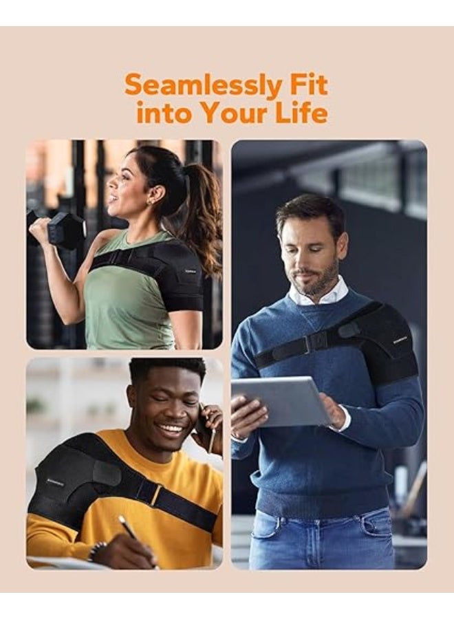 Shoulder Brace & Rotator Cuff Support – Adjustable Arm Sling and Compression Sleeve for Pain Relief, Strain Prevention, and Dislocation Protection – Fits Left & Right Arm - Image 2