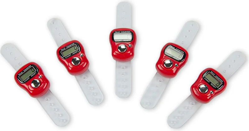 İhvan 5 Pieces Digital Chanting Counter Rosary Red